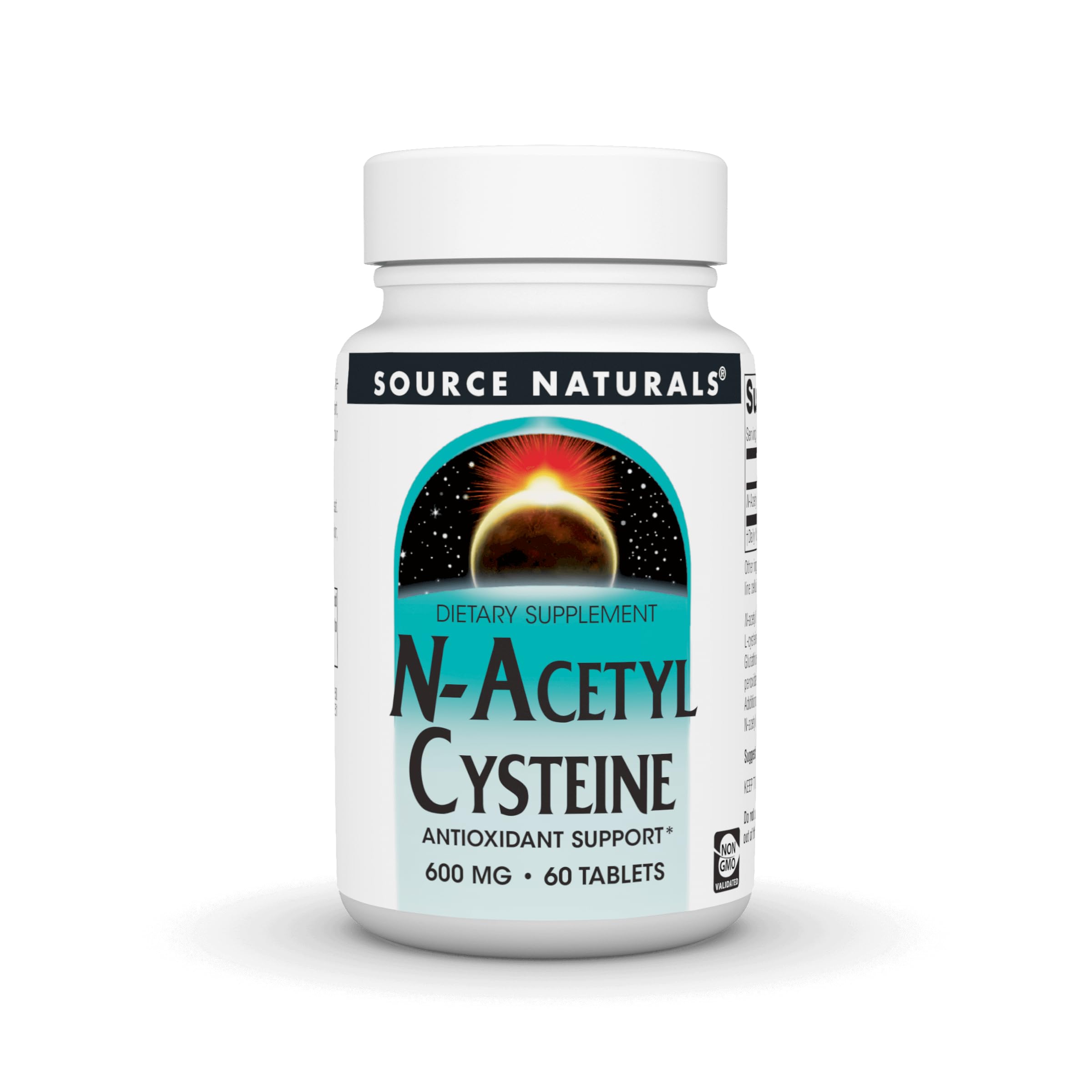 Source Naturals N-Acetyl Cysteine Antioxidant Support 600 mg Dietary Supplement That Supports Respiratory Health - 60 Tablets