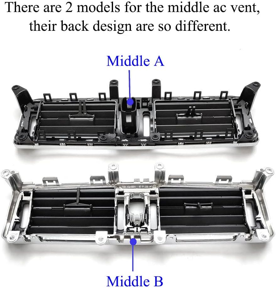 Dashboard Middle AC Vent Grille Outlet Cover Front Center Air Conditioning Vent Grille Panel Replacement For BMW 5 Series GT F07 2010 2011 2012 2013 2014 2015 2016 2017 (Middle B)