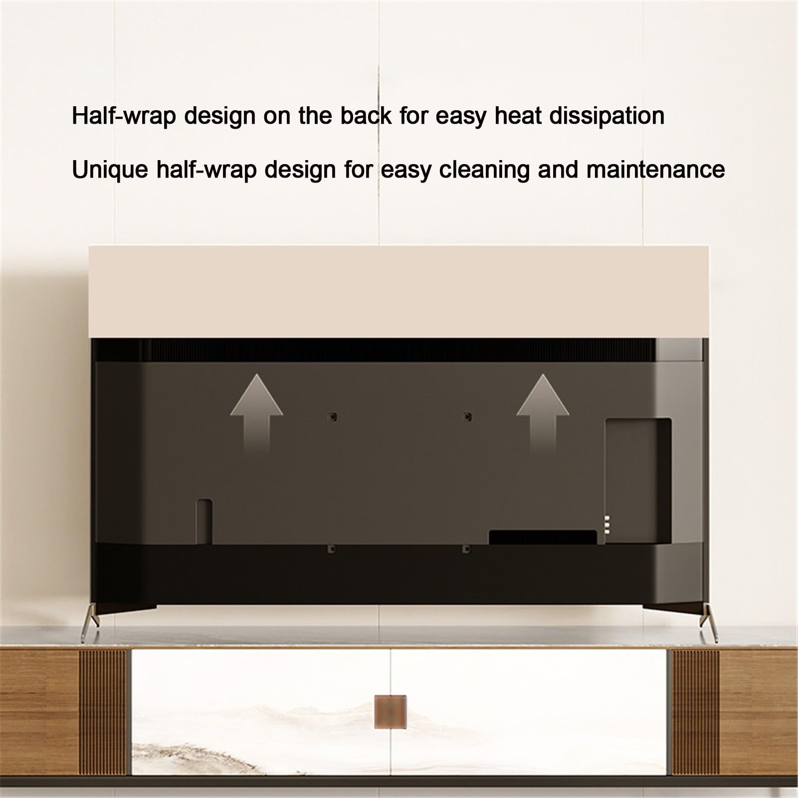 Tv Abdeckung Halb-Wrap Rückseite Atmungsaktiv Tv Bildschirm Staubschutzhülle Druck Tv Hülle für Wohnbereich Schlafzimmer Dekoration(65in(150 * 90cm),D)