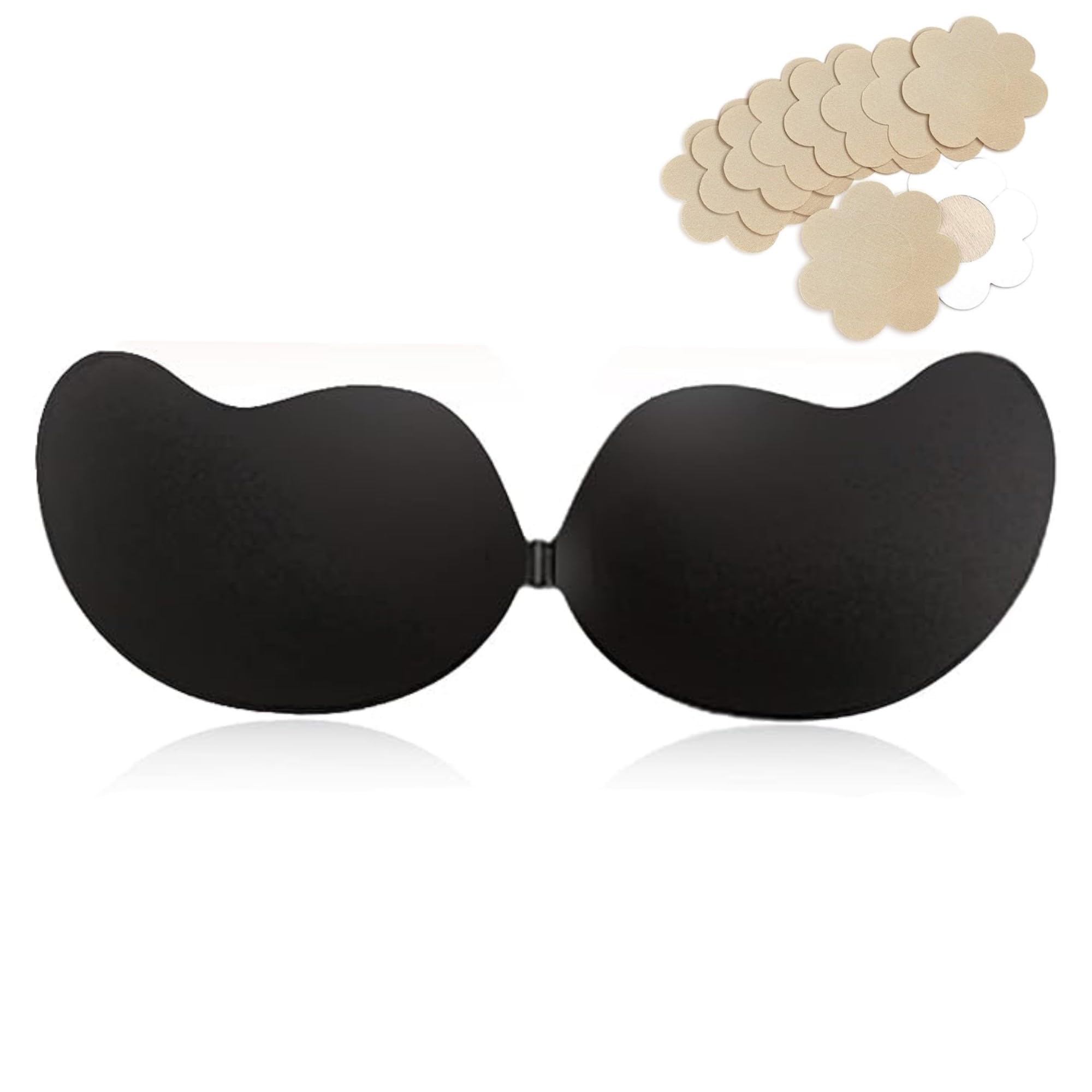 nipcinn Push up Bra for Women with 5 Pairs Disposable Nipple Pasties Reusable Sticky Silicone Adhesive Strapless Stick on Bra & Nipple Covers Pack Front Clasp for Backless-picture-39