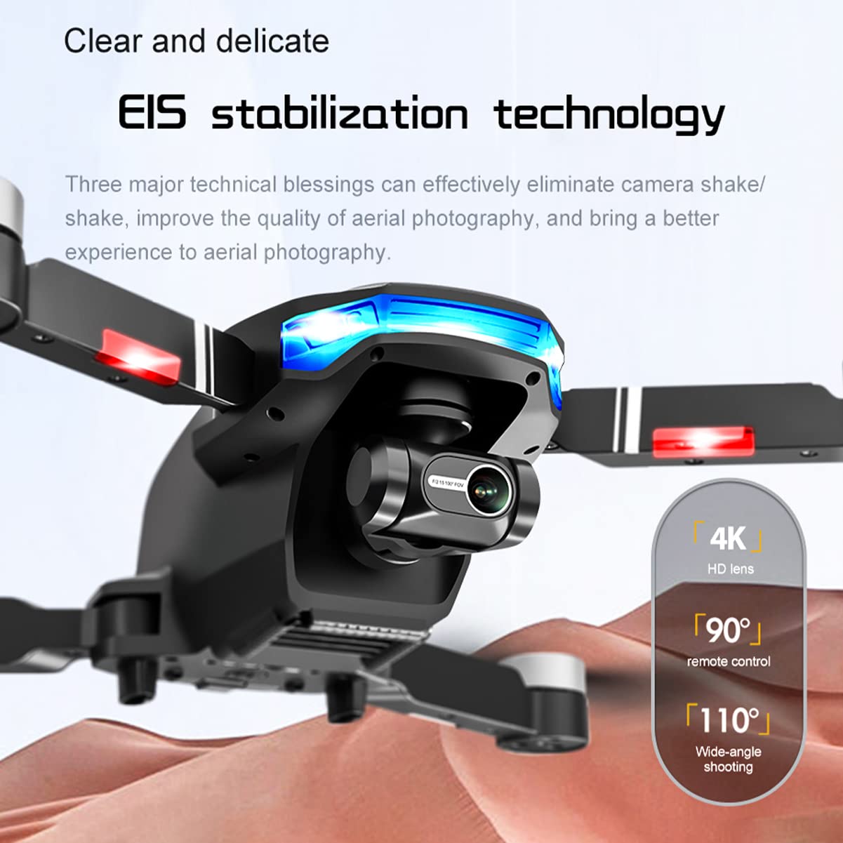 Quadrirotore RC con Doppia Fotocamera 4k, Drone Video per Adulti, Testa Meccanica a Tre Assi, modalità Senza Testa, Trasmissione di Immagini 5G HD, Volo traiettoria, Ritorno a Una Chiave, du