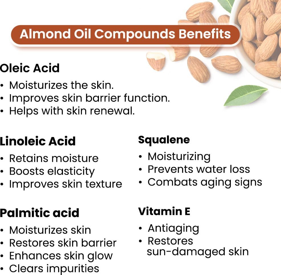 Image of KEYA SETH AROMATHERAPY Almond Body Oil - Anti-Acne, Deep Moisturizing, Soothing, Skin Nourishment; Non-Sticky, Quick-Absorbing 400ml