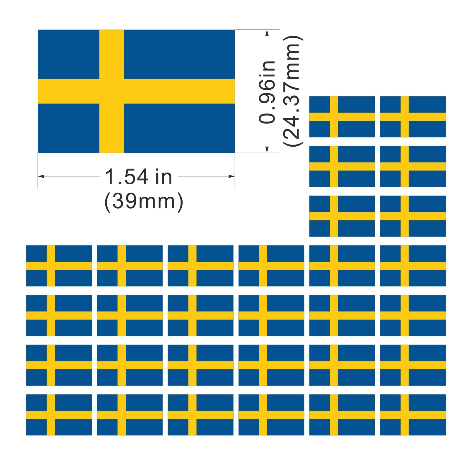 Womaha 30 Sheets Sweden Flag Temporary Tattoos for Kids Adults Fans Fake Face Tattoo Stickers, Blue Yellow - Image 2