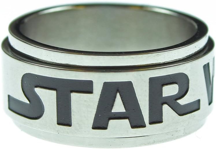 Star Wars Jewelry Men's Logo of Star Wars Stainless Steel Spinner Ring