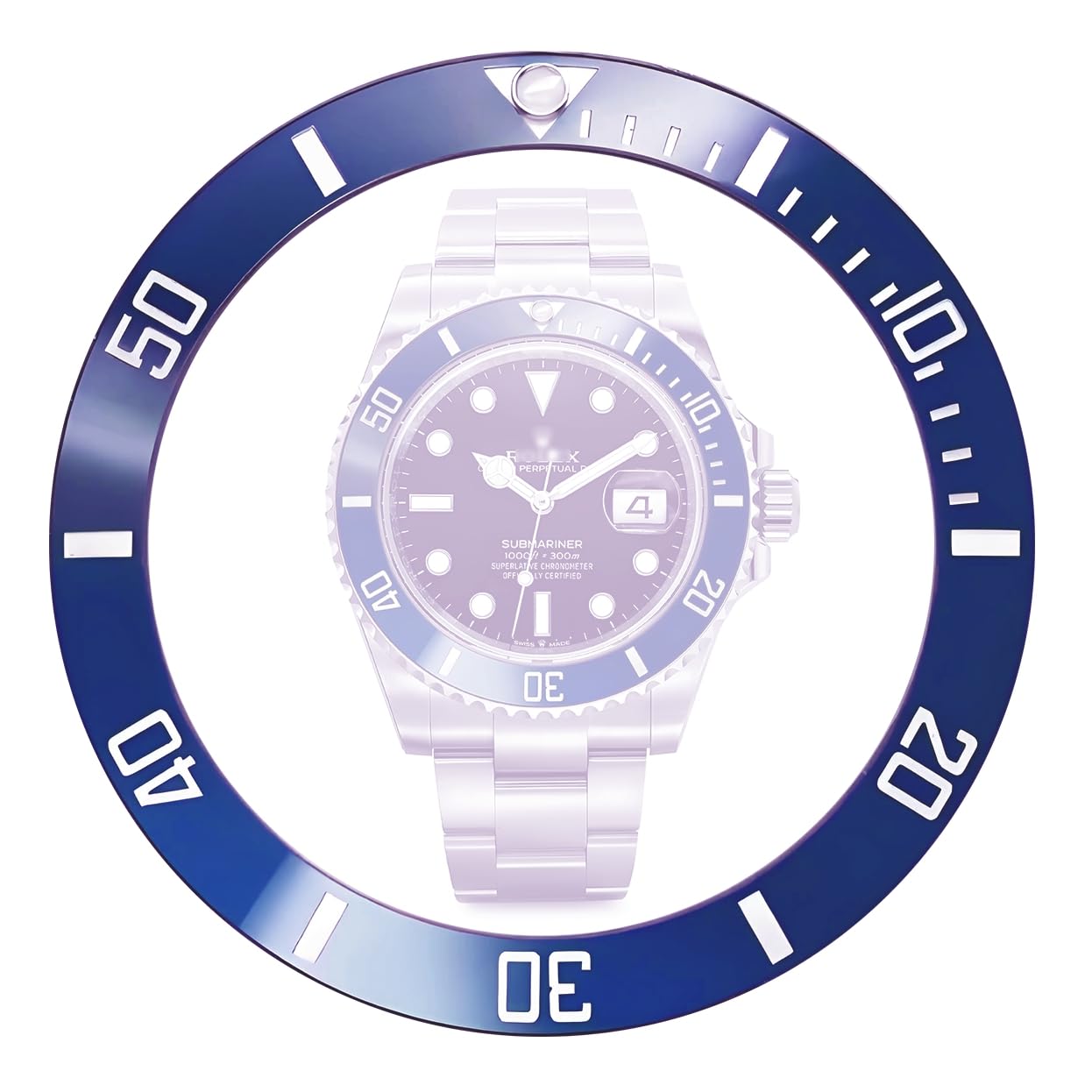Hicycle2 Unisex Blue Watch Bezel Ceramic Bezel Insert Replacement For Rolex Submariner 116610 116613 116618 114060 (Blue)