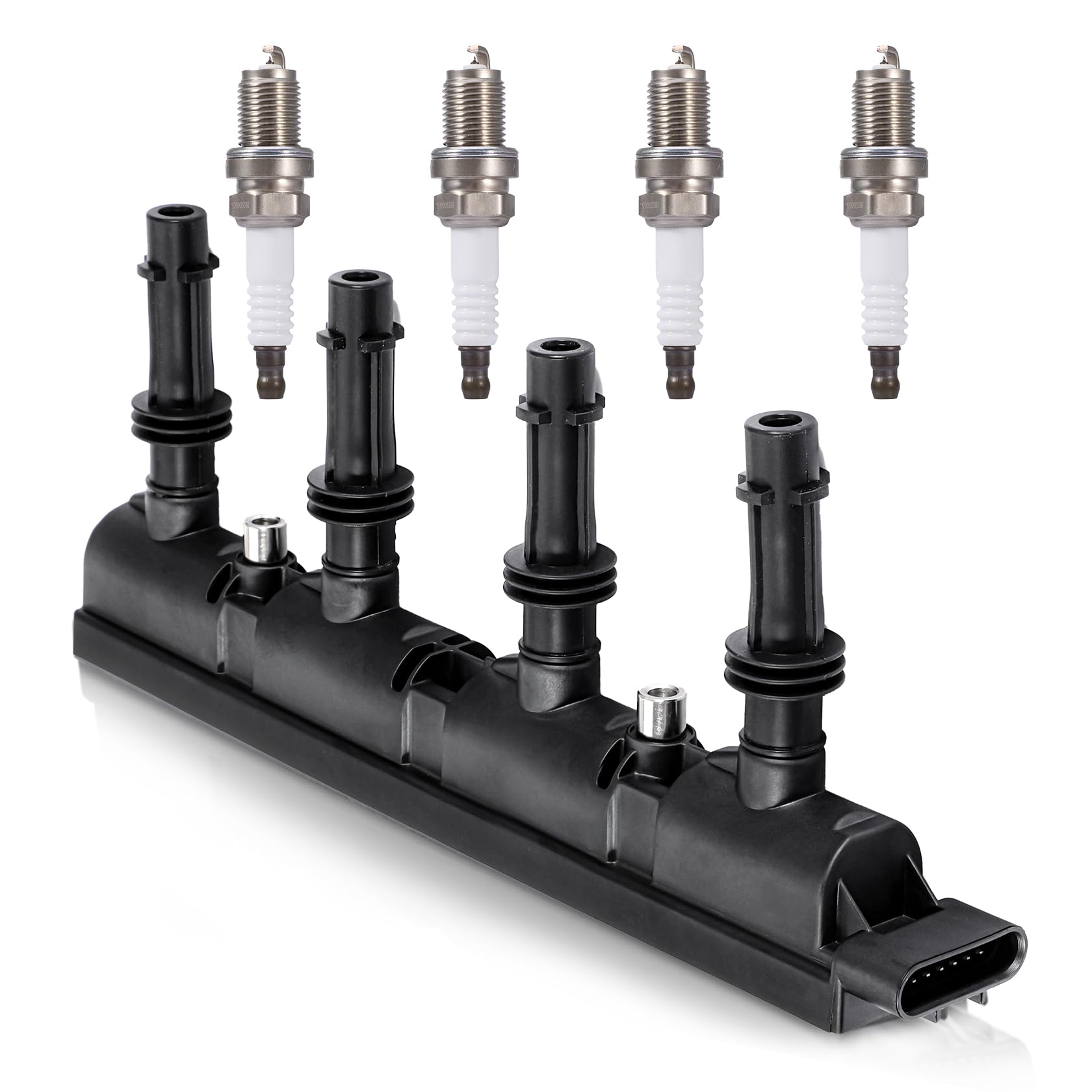 Photo 1 of UF669 Ignition Coil Pack and 4 Platinum Spark Plugs 2667 Compatible with 2011-2020 Chevrolet Chevy Cruze Limited Sonic Trax Volt Cadillac ELR Buick Encore L4 1.4L