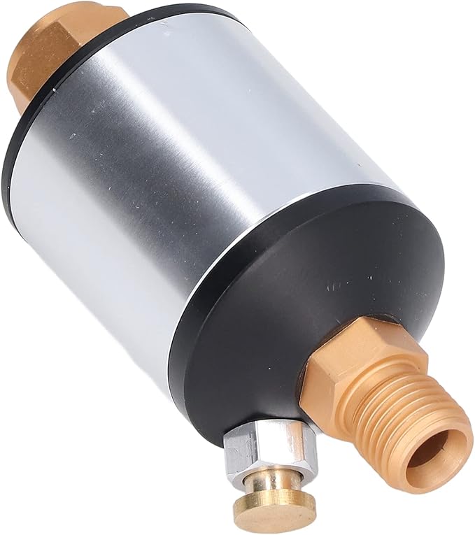 Mini In Line Air Filter Aluminum Oil Water Separator, for Pneumatic Tools 1/4in NPT