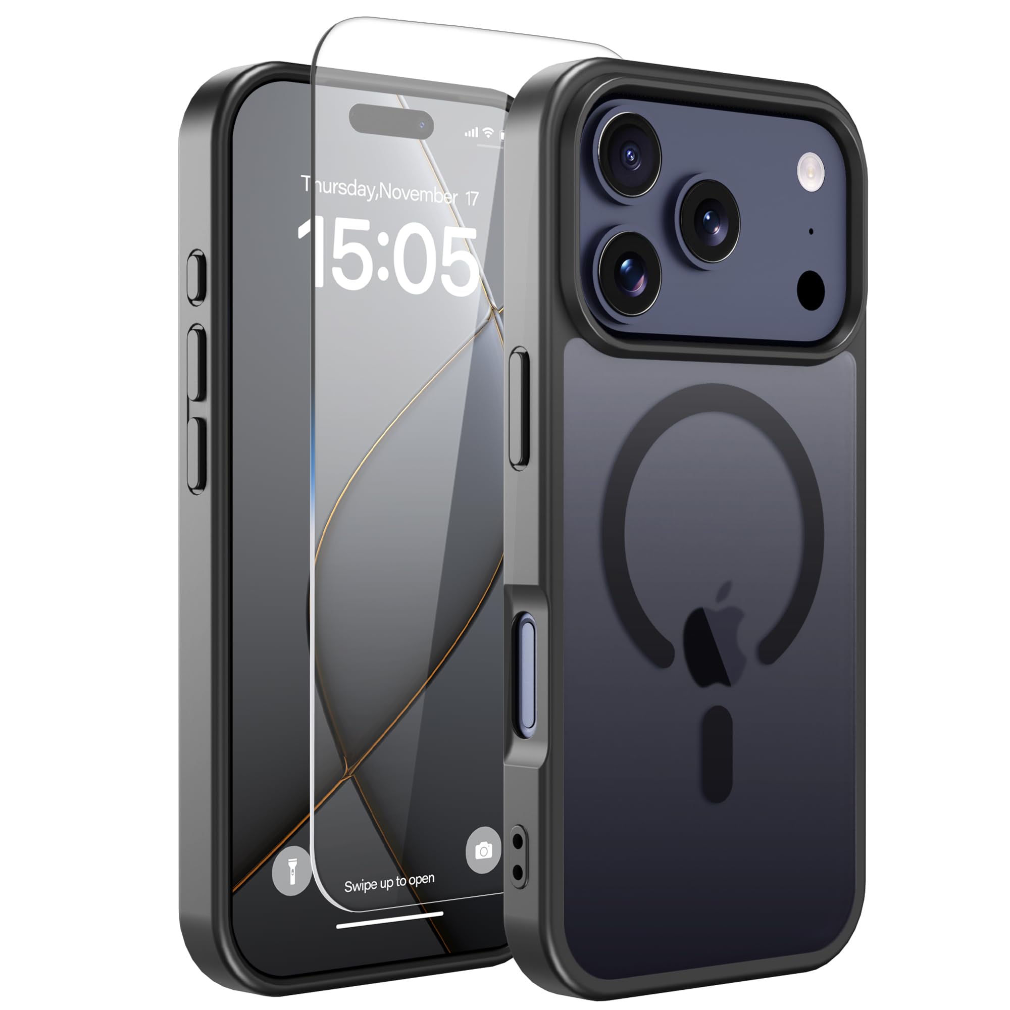 GROZHJAL Magnetic Case for iPhone 17 Pro Max with Screen Protector,Fit for MagSafe,Protective Cover, Shockproof,Pocket-Friendly,Slim for iPhone 17 Pro