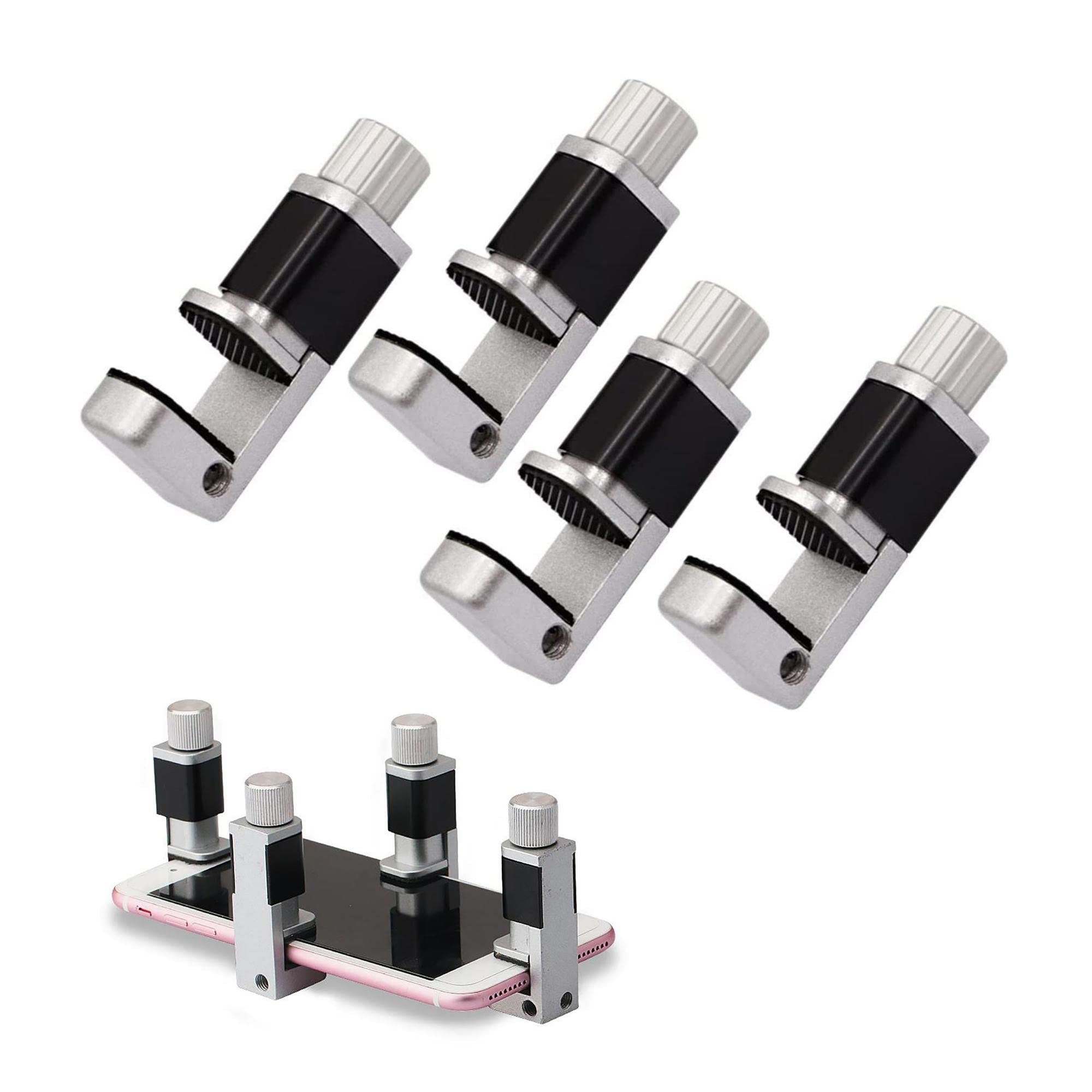 DIGI4U 4 Pcs/Set 𝗔𝗱𝗷𝘂𝘀𝘁𝗮𝗯𝗹𝗲 Clip 𝐅𝐢𝐱𝐭𝐮𝐫𝐞 Glue Phone Repair 𝗖𝗹𝗮𝗺𝗽𝘀 LCD Display Screen Fastening for Tablet Phone Repair Tools Kit