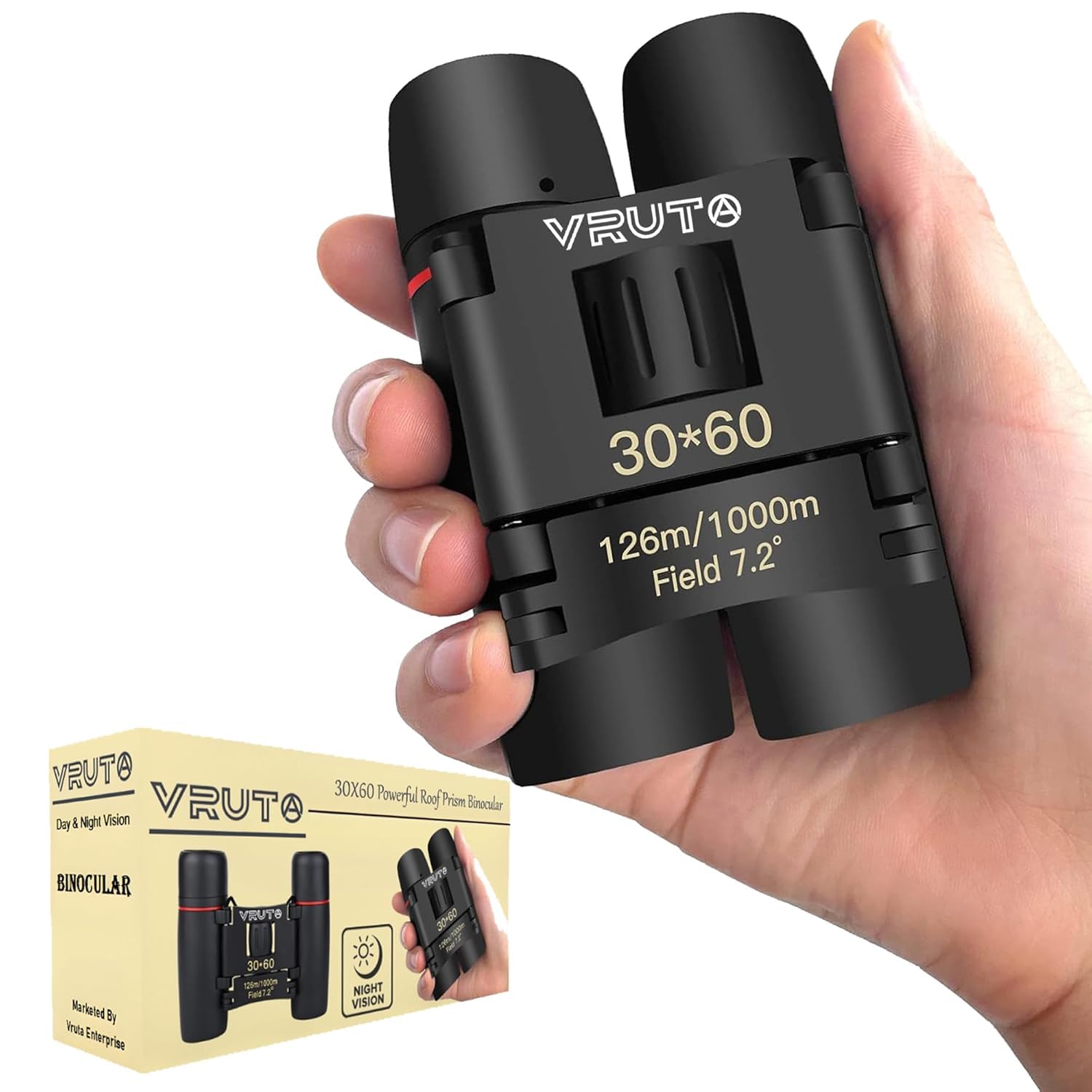 Baboies 30X60 Powerful Roof Prism Binocular Telescope Outdoor with Pouch Adults HD Professional Binoculars for Bird Watching Travel Stargazing Hunting Concerts Sports - Black (TELESCOP 30 * 60)