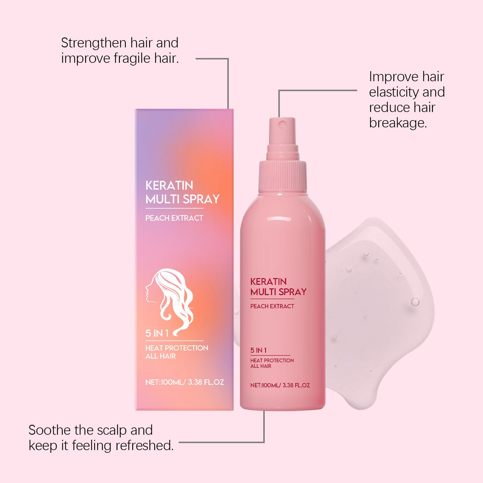 Spray Idratante per Maschera Capelli con Cheratina