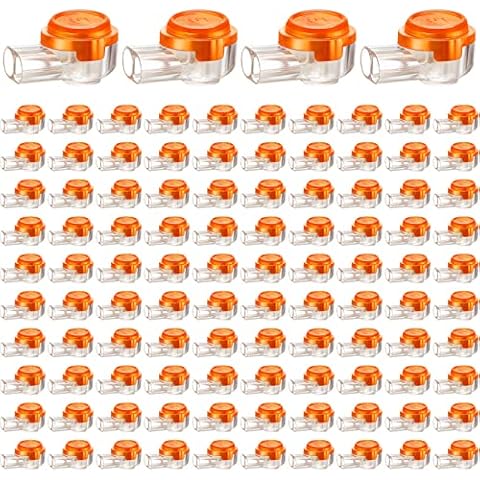500 Pcs K1 Telephone Wire Splice Connector Waterproof Uy Gel Filled Wire Scotchlok Button Connector Orange Clear Phone Splice Network Cable Terminals Cover