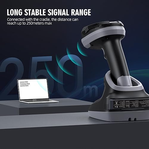 Miniatura 8 de TEEMI Escáner de código de barras industrial Bluetooth 2D con sensor de megapíxeles de alta resolución, lector de mano, diseño industrial