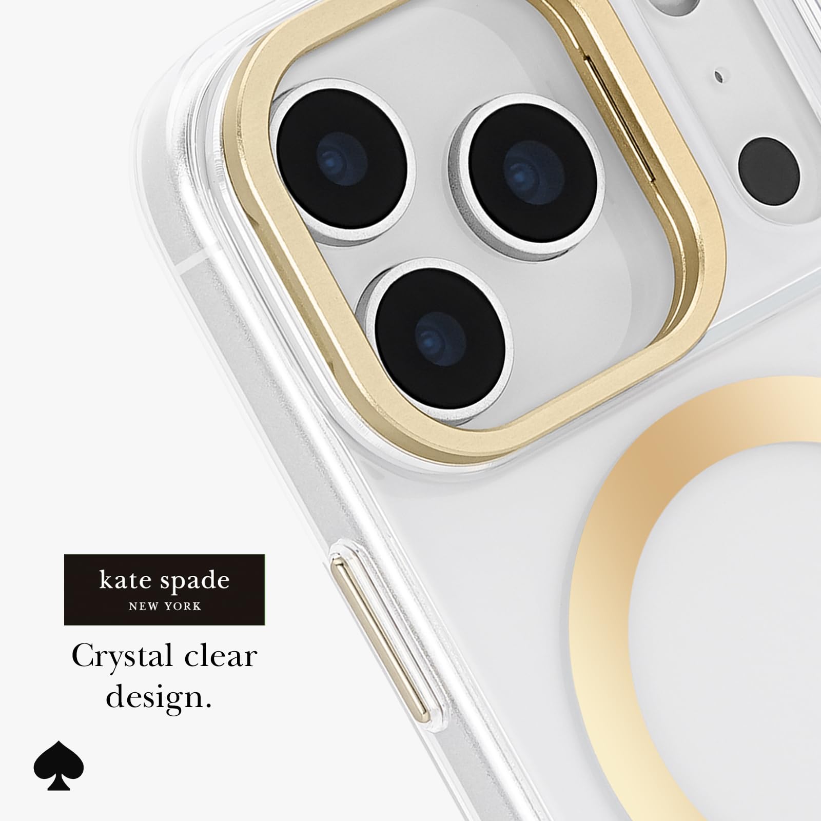 Kate Spade New York Schutzhülle mit Kameraständer für iPhone 17 Pro, Kristallklar