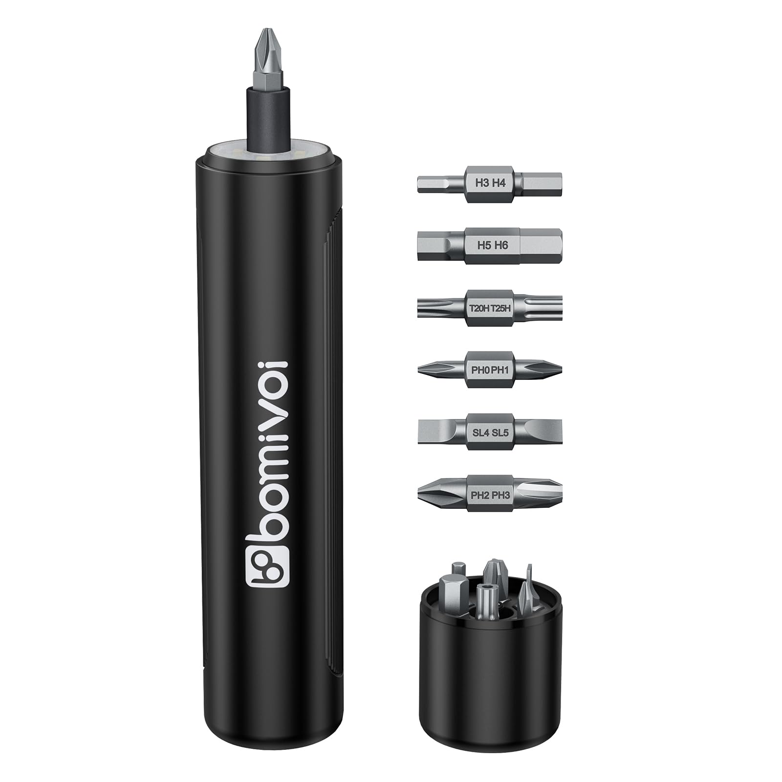 Bomivoi Electric Screwdriver Rechargeable Cordless Power Screwdriver 3 Torque Settings Max 5 N m 1 4 6 Double-Ended