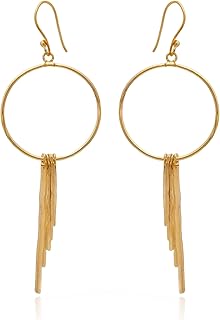 Veracity Jewelry 18K Gold Plated Multi Bar Shape Circle Earrings for Women - Fashion Jewelry For Women Girls Gift - Delicate Yellow Gold Filled Designer Handmade Gift Earrings for Mother- VE-505