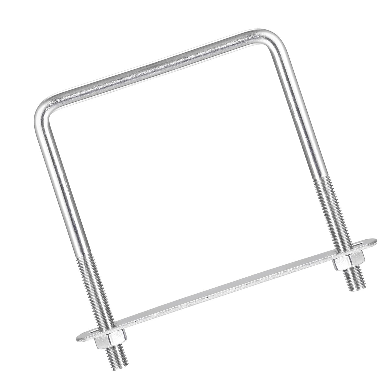 MACHSWON Square U-Bolt,3 Set 304 Stainless Steel M8 U Bolts 95mm(3.82") Inner Width 118mm Length with Nuts and Frame Plate for Automobiles Boat Trailer
