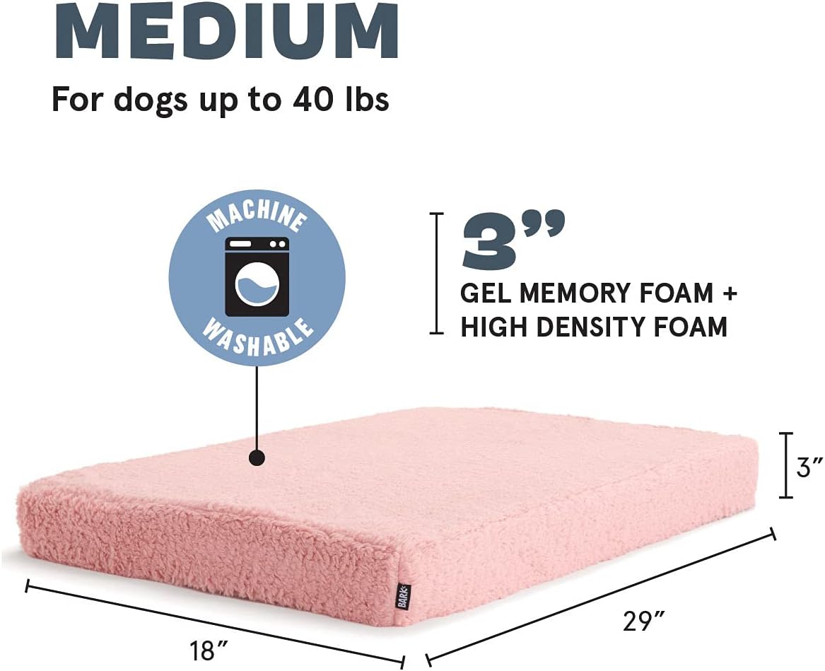 Barkbox Soft Plush Memory Foam Platform Dog Bed, Mattress for Orthopedic Joint Relief, Machine Washable Cuddler with Removable Cover and Water-Resistant Lining, Includes Squeaker Toy : Pet Supplies