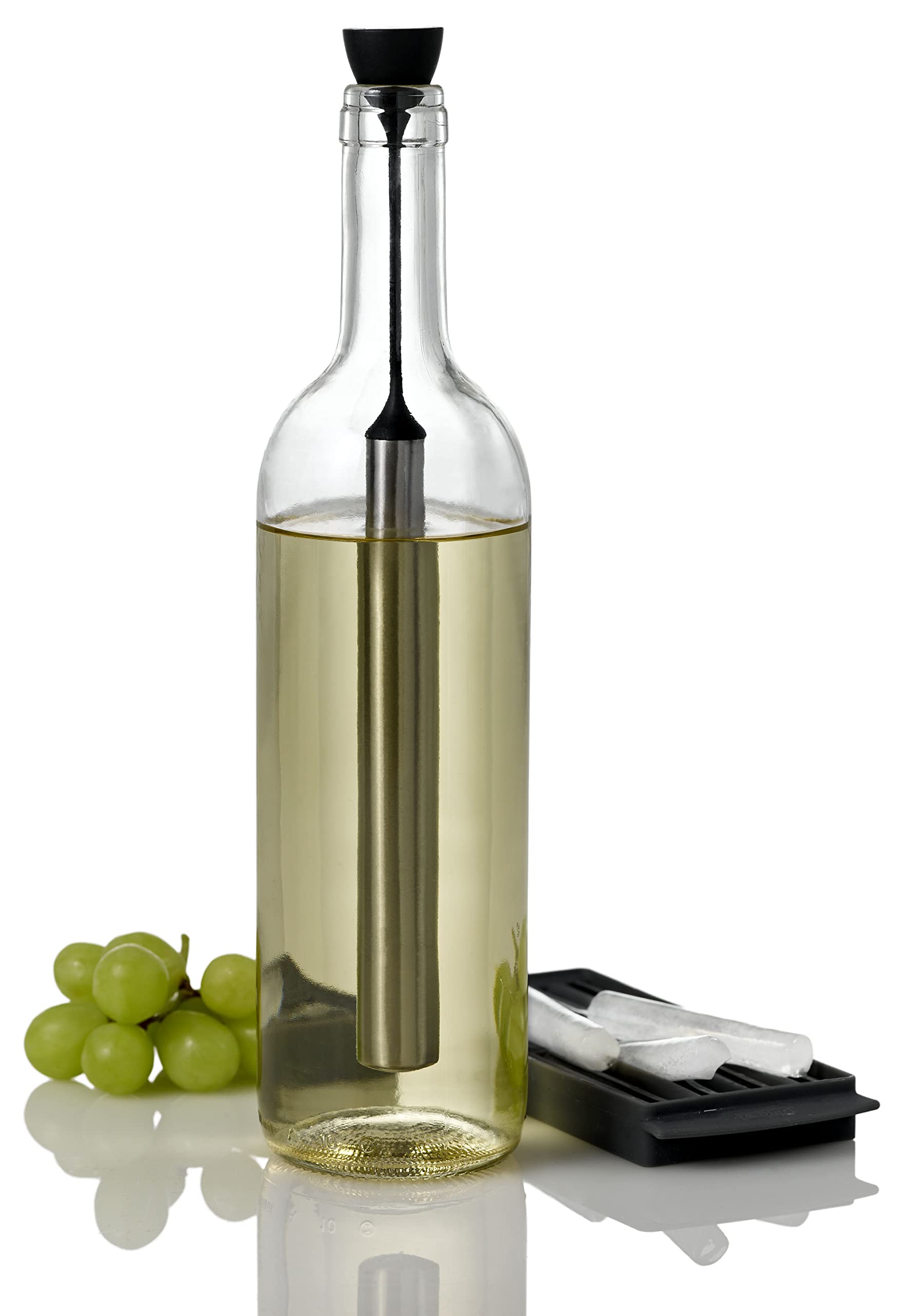 Enfriador De Botellas AdHoc WK30 - De Madera De Acacia Y Acero Inoxidable, Mantiene El Vino Frío 2-3 Horas, Ideal Para Vino, Champán O Agua