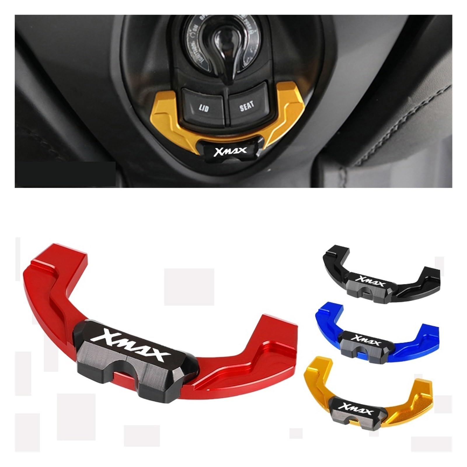 Compatibile con Yamaha XMAX300 XMAX250 X MAX XMAX 300 250 125 400 2017-2020 2021 2022 Accessori motore Copertura decorativa for serratura elettrica (Size : Blue XMAX)