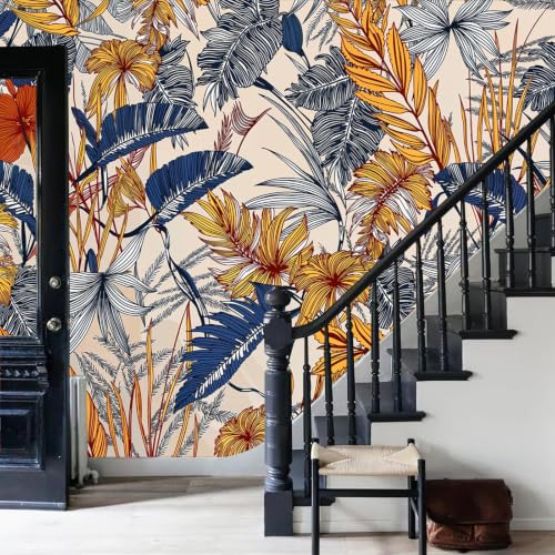 Papier peint arbres tropicaux panoramique 3D pour salon | Décoration nature rurale 250x175cm