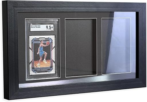 Bivitre Graded Card Display Frame ONLY for SGC Slabs, Sports Card Display Case with Custom EVA Foam Slot, Protective Plexiglass Wall Mount Frame for Tuxedo Mount SGC Graded Cards