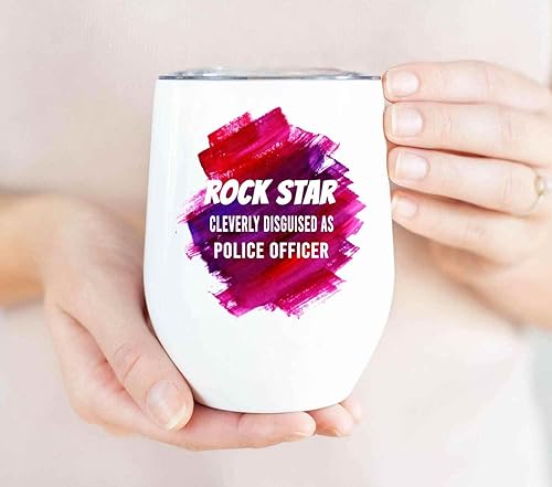 Miniatura 8 de Police Officer's Rock Star Gift, for Dad's Holiday - Soul Of a Cop, Body Of a Rock Star on 14 Oz White Stainless Steel Travel Mug