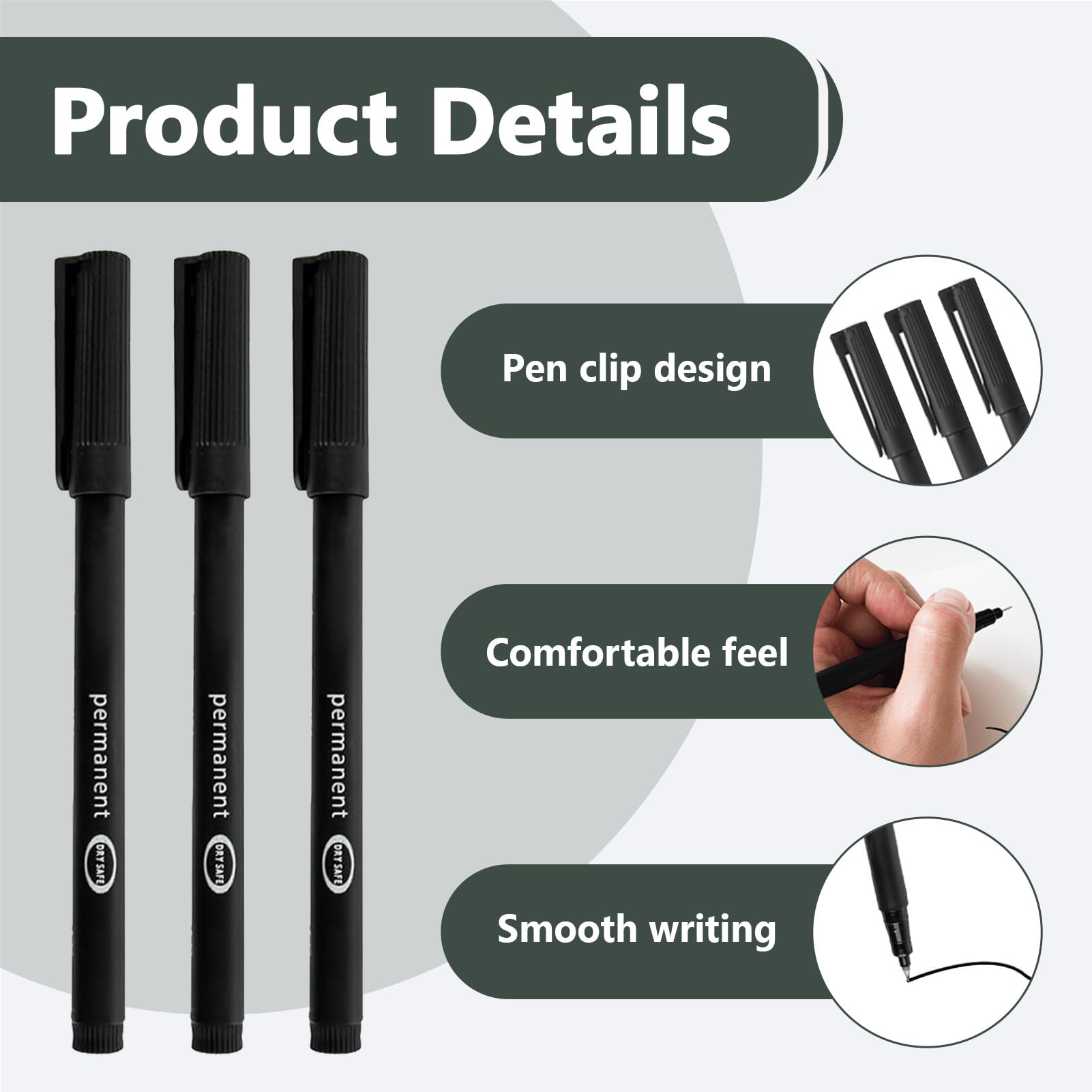 3/6/12 Unids/set Rotulador De Arte Permanente Punta Fina Impermeable Tinta De Secado Rápido Negro Azul Rojo 2mm Rotulador De Tinta A Base De Aceite - AliExprs