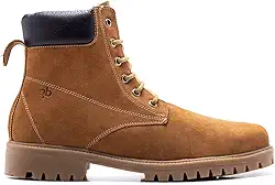 Bota Coturno Masculina Couro Nobuck Tratorada Cano Medio