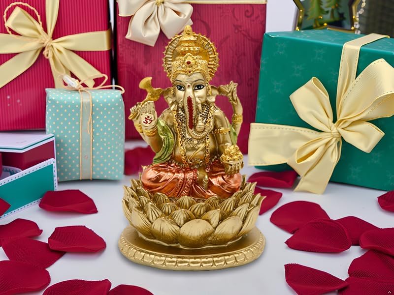 Miniatura 4 de Figura de ídolo hindú de resina de 6.3 pulgadas de alto, estatua de ídolo, elefante, Dios Ganpati, para el hogar, templo, mandir, altar, santuario