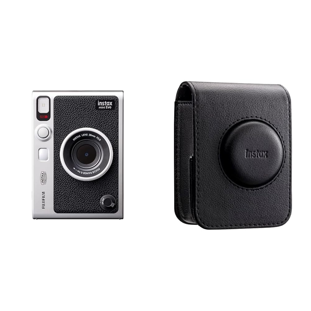 FUJIFILM INSTAX Mini Evo Black USB-C & Étui pour Appareil Photo Mini Evo Noir