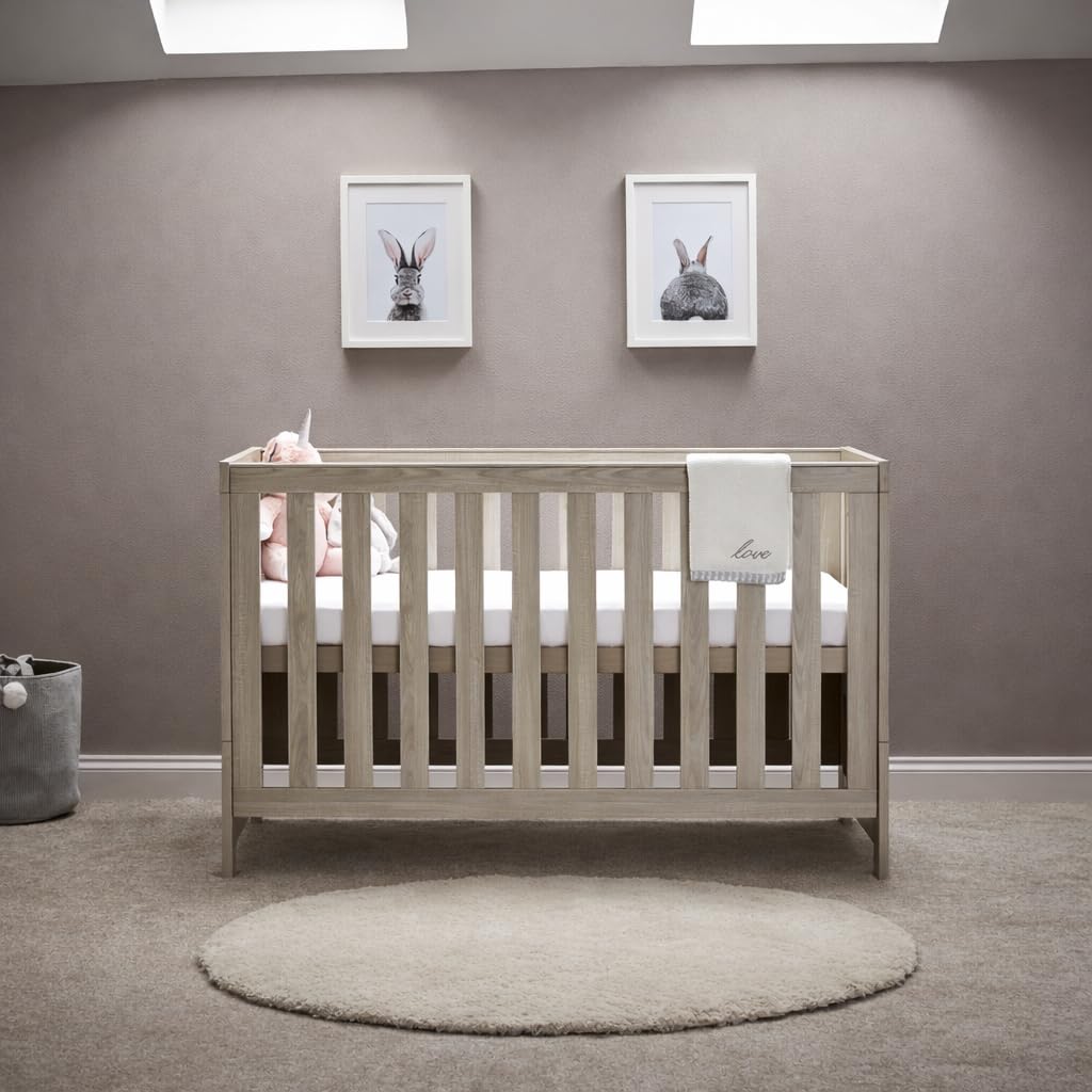 Obaby Nika Cot Bed - Wash Grey Size 140 X 70Cm