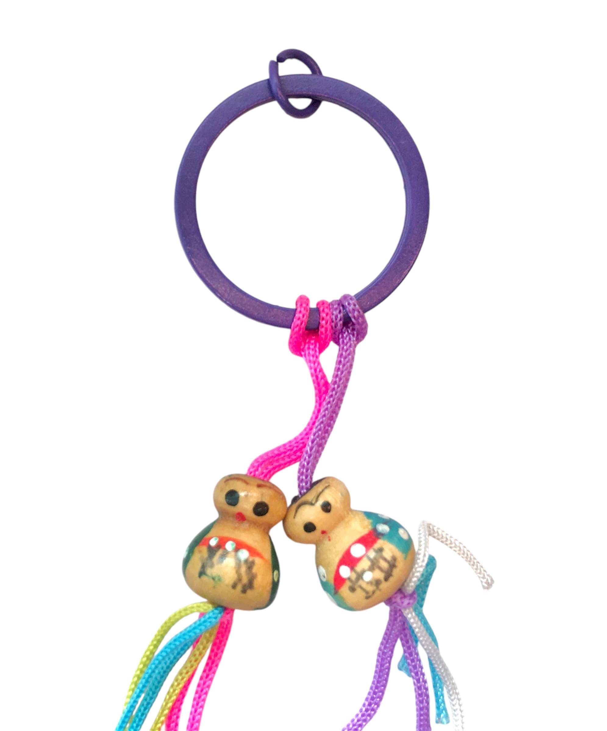Anneau Porte-Clés Métal Avec Punaises Chance ChinitoSuerte - Lot 3 Anneaux 6 Punaises Couleurs Assorties