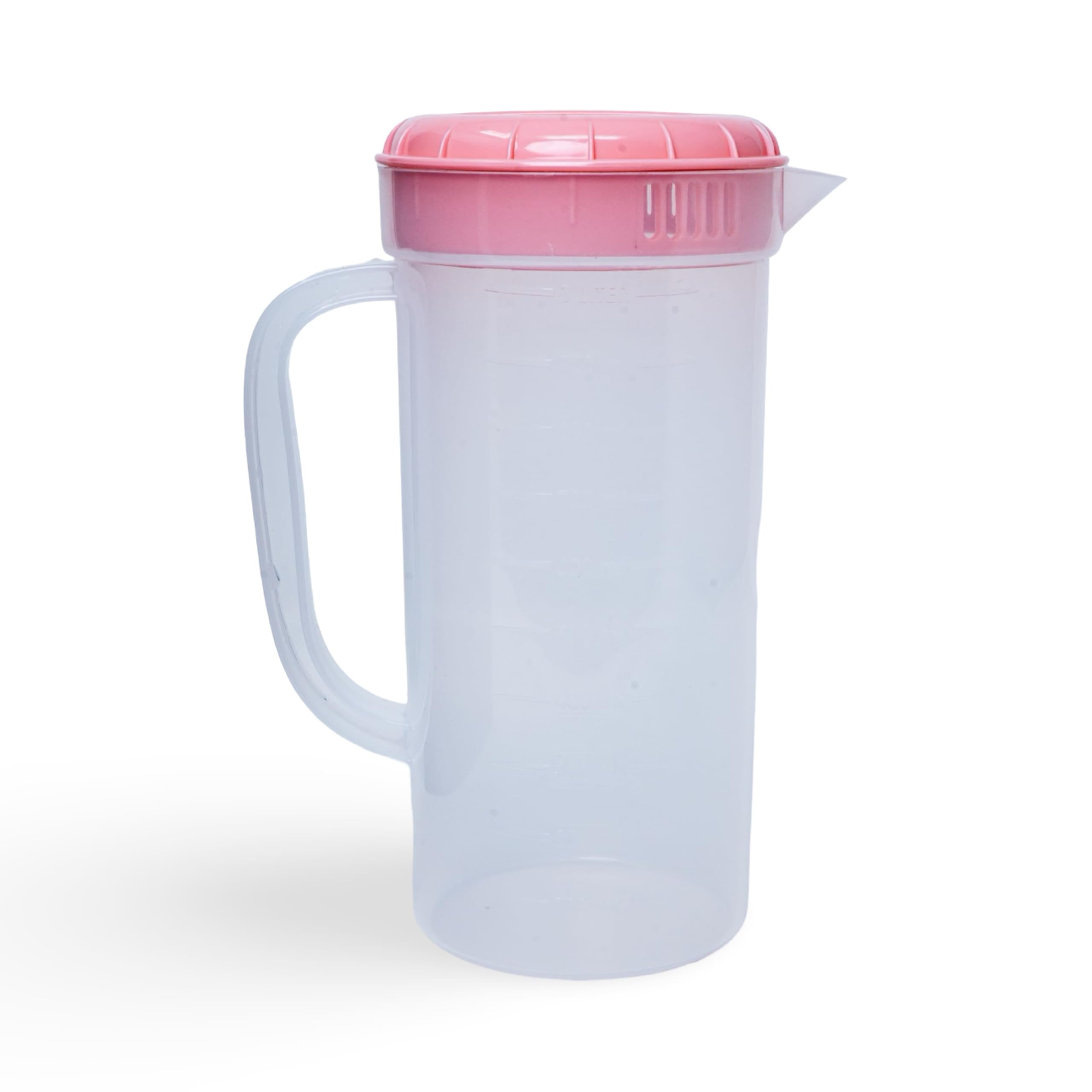 JBK Pottery 1 Quart Plastic Measuring Pitcher with Simple Lid, BPA Free, Shatterproof Beverage Jug for Iced Tea, Lemonade, Juices, Milk – Leak-Proof,