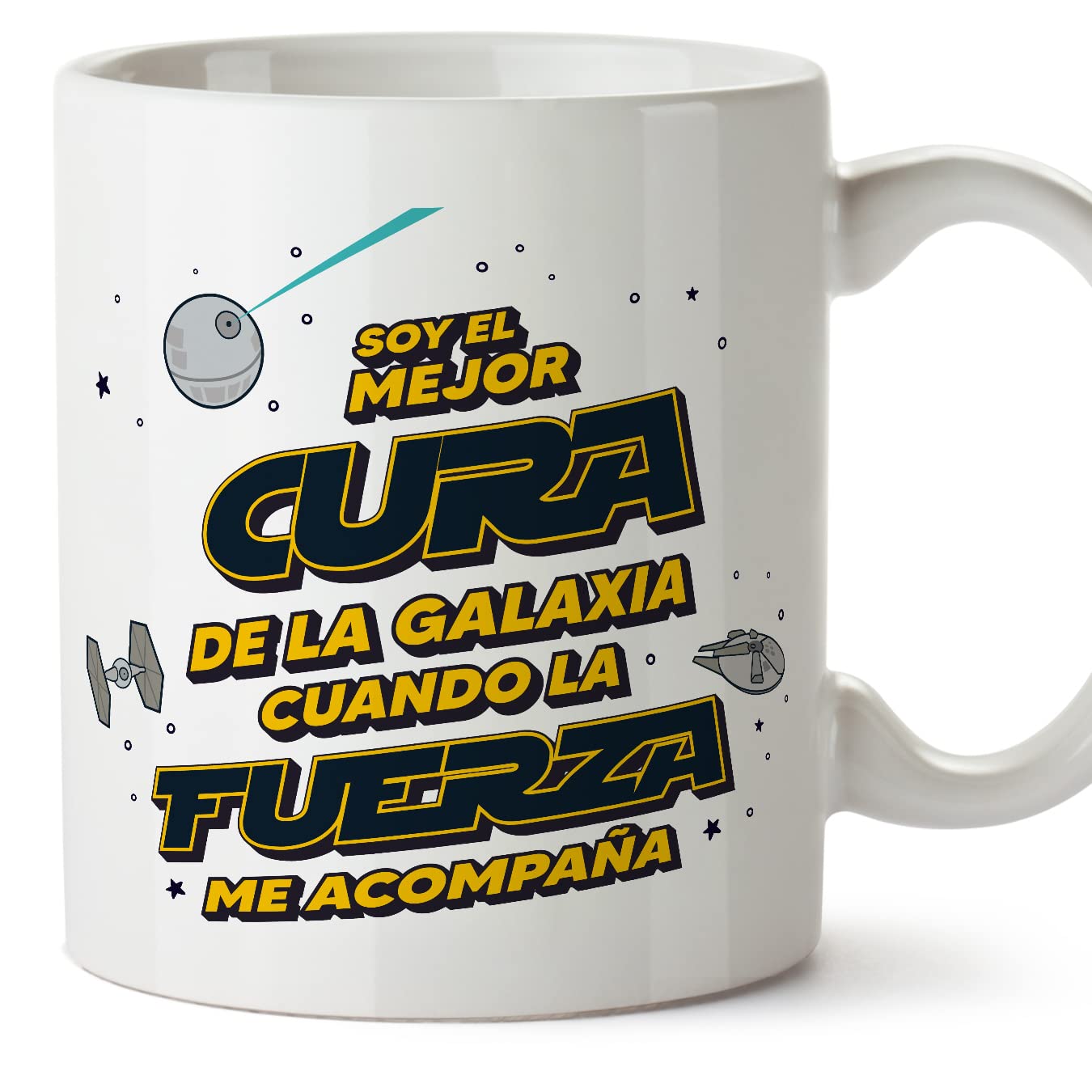 MUGFFINS Tazas para JEFE hombre - En Español - Mejor de la Galaxia Cuando Fuerza me Acompaña - 11 oz / 330 ml - Regalo original y divertido — view 343
