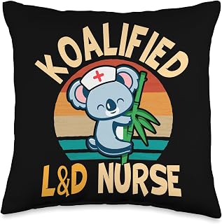 Cute Koala Labor & Delivery Nurse Koalified L&D Nurse Throw Pillow