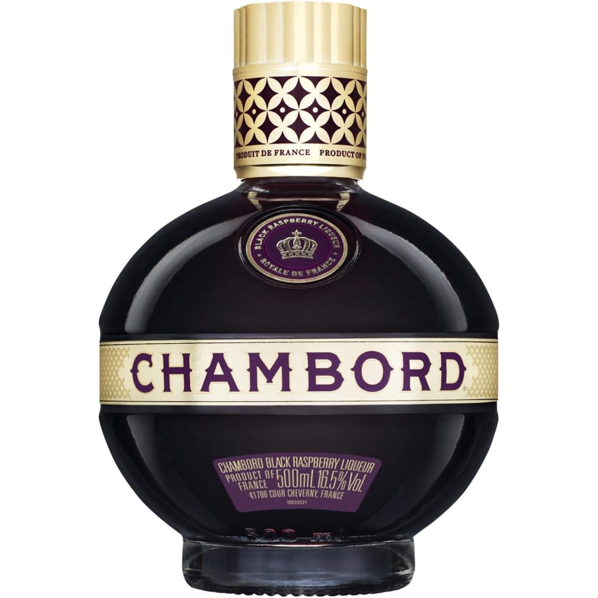 Chambord Licor de Frambuesa Negra, Sabor Dulce y Afrutado, 16,5% Vol. de Alcohol, 500 ml