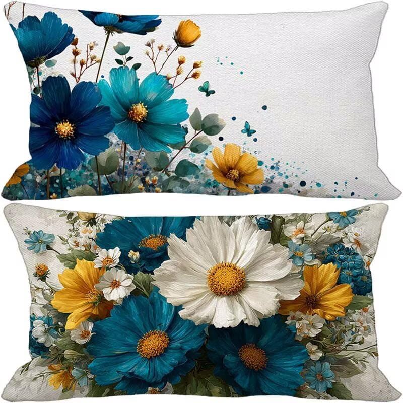 Coussin extérieur imperméable 40x80 en lin résistant pour décoration de jardin