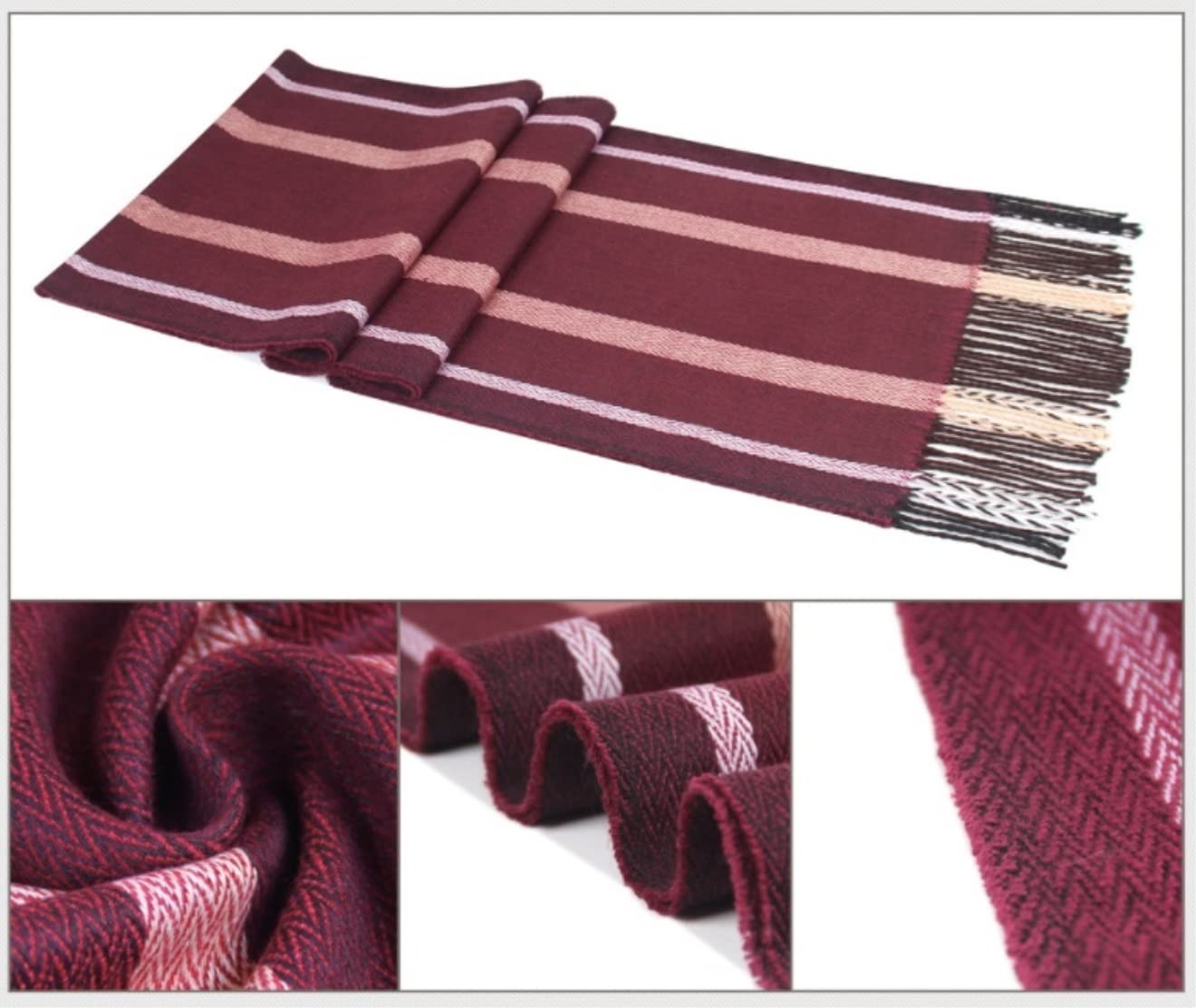 Sciarpa Invernale Sciarpa Autunno Inverno Uomo Sciarpe A Righe Casual Plaid Nappa Calda Scialli Morbidi