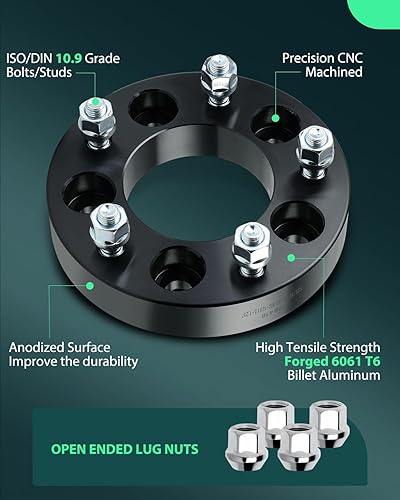 Miniatura 3 de SCITOO 2 adaptadores de rueda de 5 x 5 a 5 x 135 pulgadas de diámetro de 1.25 pulgadas, pernos de 3.429 in, espaciadores de rueda de 5 agarraderas