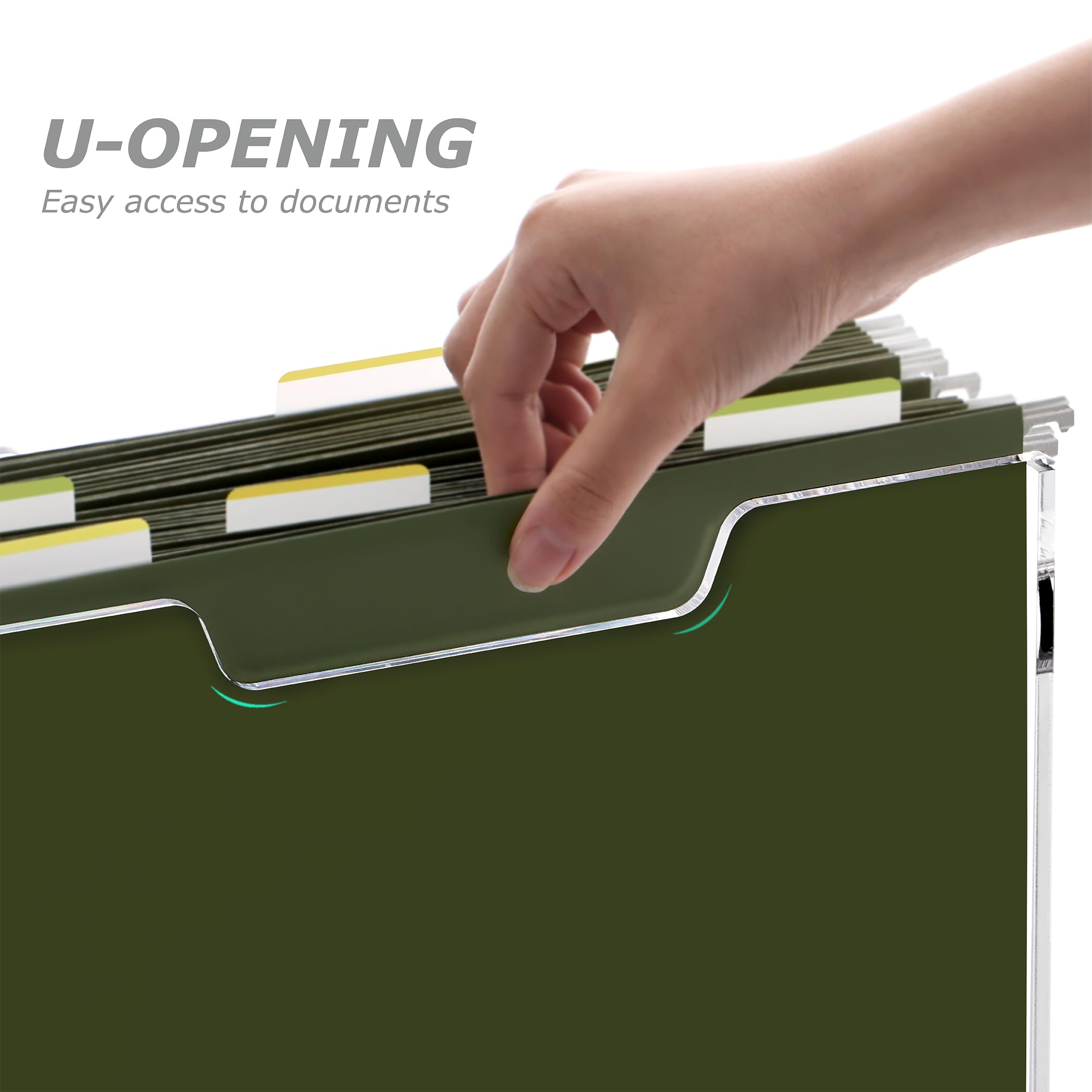 Scatola portadocumenti da appendere, formato lettera, in acrilico, trasparente, portatile, con manico, per scrivania, casa, ufficio, scuola, confezione da 1