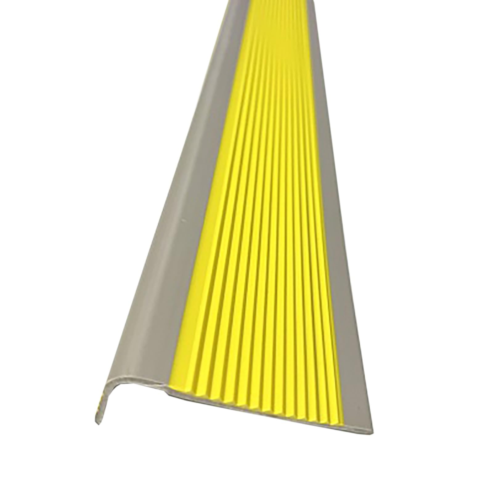 Nez de marche profil d'angle PVC jaune en L pour escalier