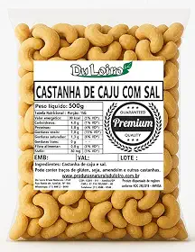 Castanha de Caju Torrada Inteira Com Sal – W1 Premium (500g)