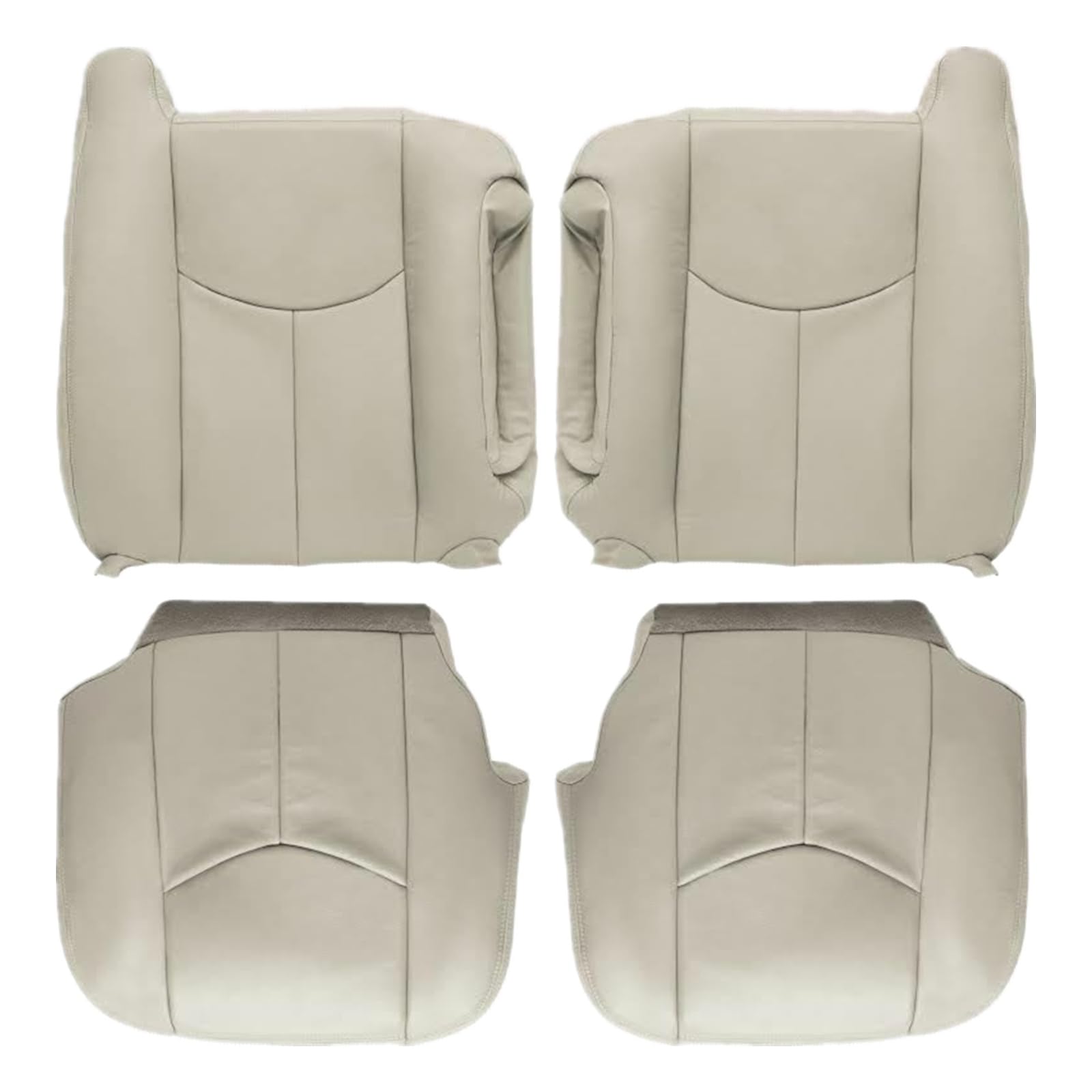NLQR Driver and Passenger Side Bottom & Top Back Replacement Seat Covers Shale Light Tan 522 Compatible with Chevy Avalanche Tahoe Suburban Yukon XL