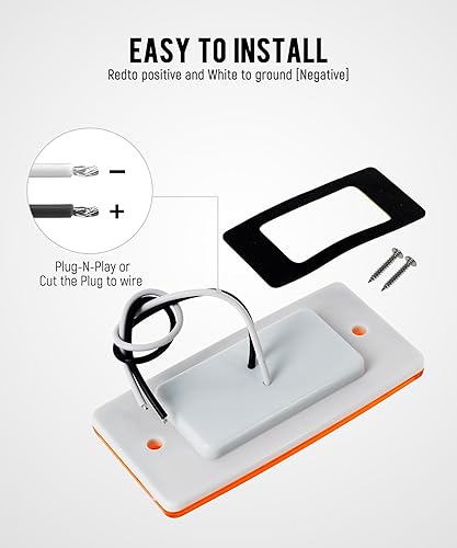 Miniatura 5 de Partsam 5luces rectangulares ámbar 6LED parte superior transparente para Freightliner Volvo