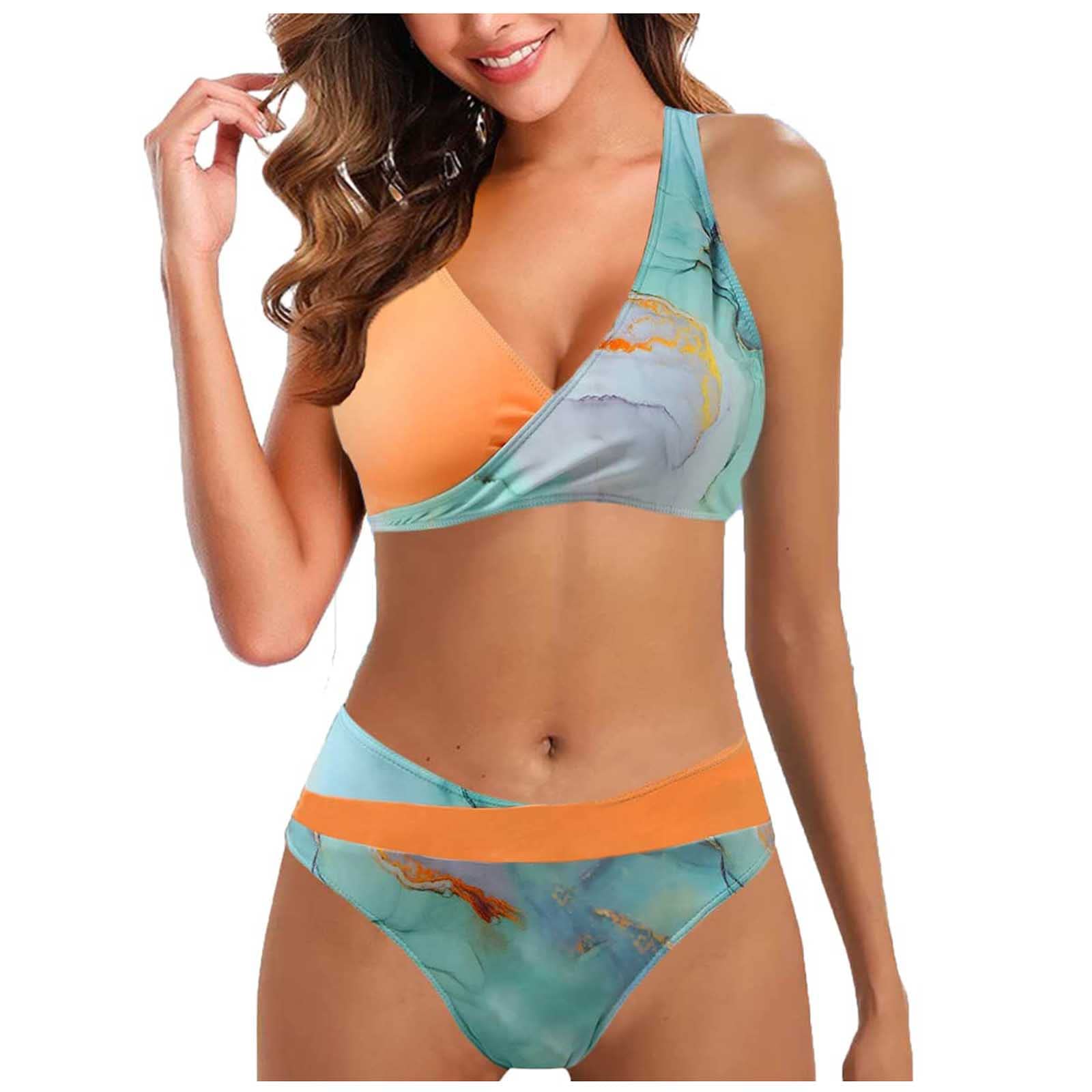 uxxnjfg Bikinis Mujer 2024 Push Up Traje de Baño Dos Piezas Reductor con Lazo Acolchado Deportivo Verano Sexy Bikinis Surf Arena Swimwear