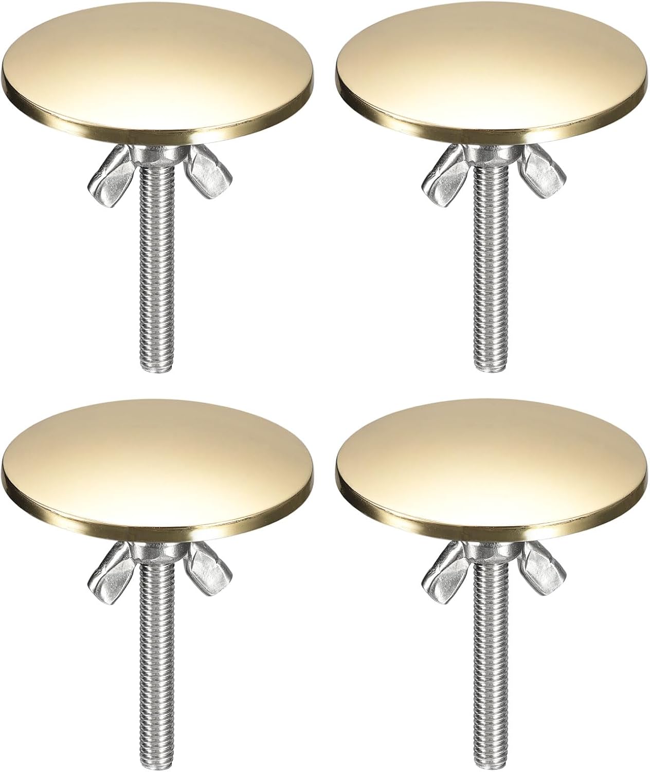 uxcell Kitchen Sink Hole Covers, 4Pcs - Zinc Alloy Faucet Hole Cover, Soap Dispenser Hole Cover for Washbasin Sink Countertop Counter Space (Champagne Gold)