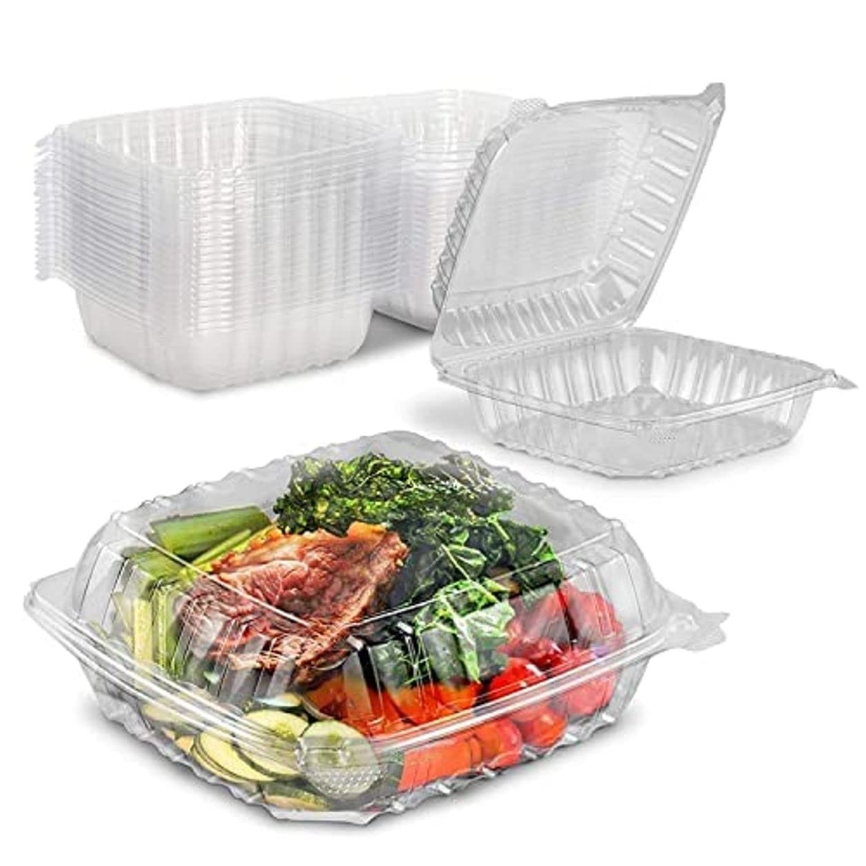 White Way Hinged Pet - Rectangular Containers with lid I Transparent Reusable Air Tight Box I Containers for Kitchen Storage Serving Food delivery Home, Outdoor, Travel ? Pack of 100 (Small)-image-11