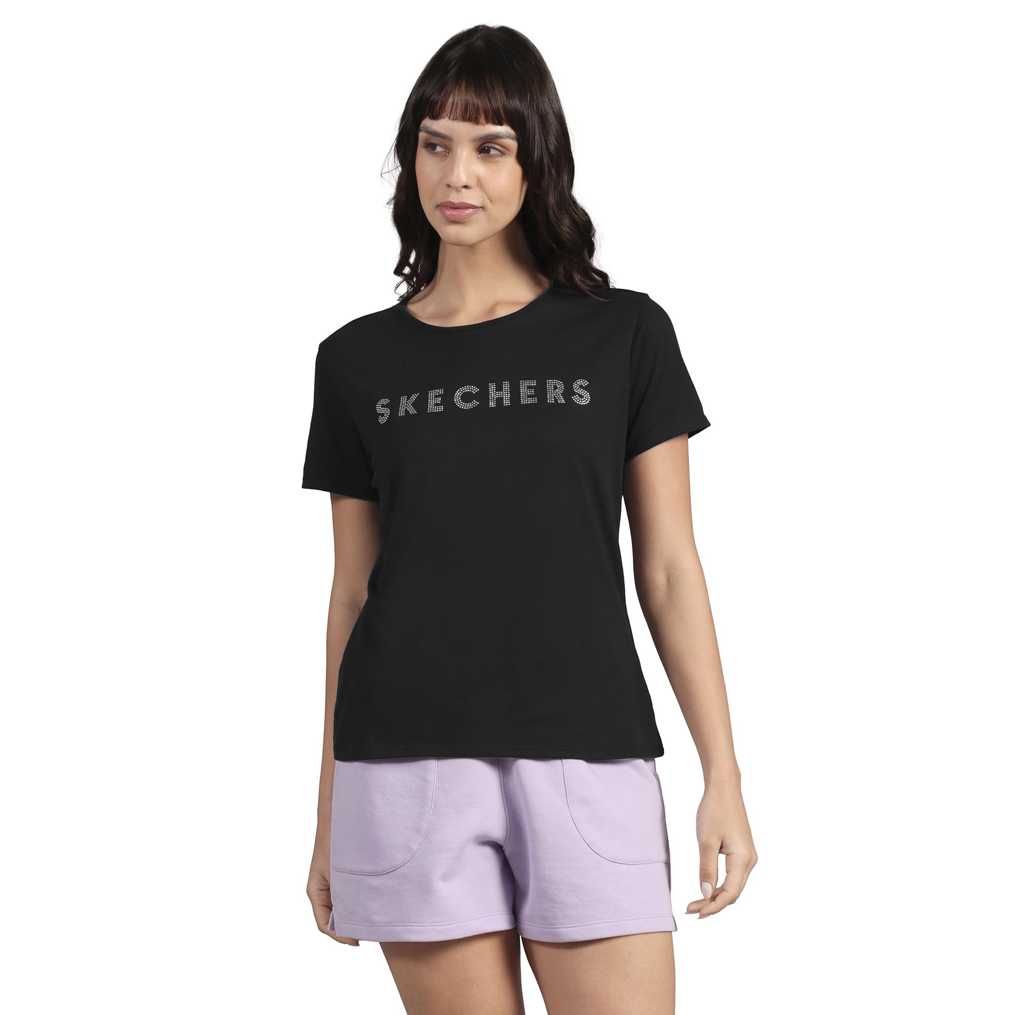 skechers Women's Solid Regular Fit T-Shirt-picture-49