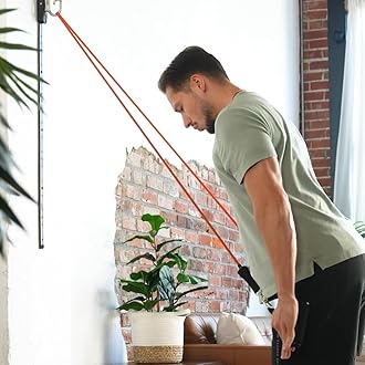 Space Saver Gym Resistance Bands Exercise Equipment for at Home Fitness Workout | Resistance Band Wall Anchor for Kinetic Bands with 1 Rail, 1 Rail Car